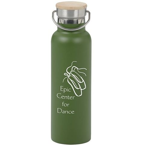 Custom Wood Top Stainless Steel Water Bottle 591ml