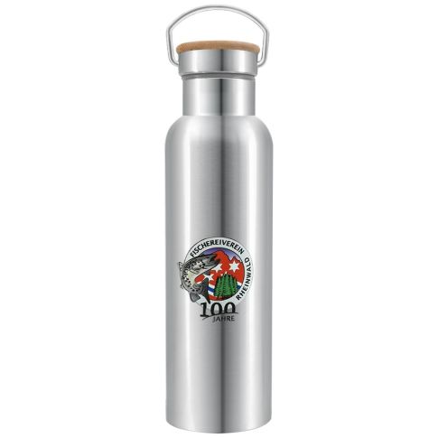 Custom Wood Top Stainless Steel Water Bottle 591ml